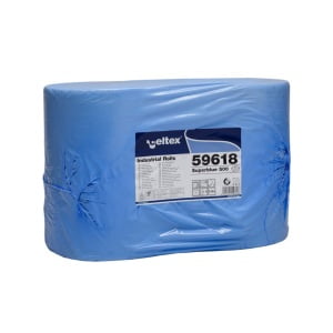 Rola hartie industriala Celtex Superblue 59618, 3 straturi, dim. laveta 36 x 36 cm, 500 lavete/rola, 2 role/bax , pentru uz industrial si spalatorii auto