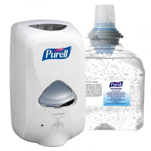 Dozator cu senzor + rezerva gel dezinfectant maini Gojo Purell Advanced TFX, 1200 ml
