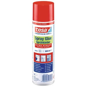 Spray adeziv extra puternic, 500 ml, tesa®  Spray Glue EXTRA STRONG, pentru materiale grele cu suprafete aspre, neregulate