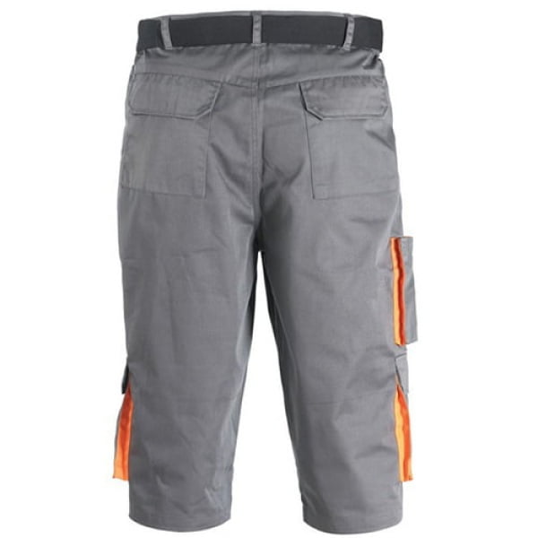 Pantaloni de lucru scurti cu curea integrata, Paddock, gri, 60% bumbac, 40% poliester, 245g/m², 6 buzunare, cusaturi duble