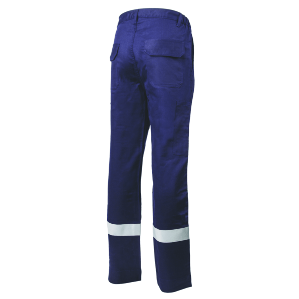 Pantaloni talie multi-risc THOR , albastru inchis, antistatici, ignifugi, cu protectie mecanica, protectie  impotriva arcului electric si a stropilor de chimicale, cu benzi reflectorinzate