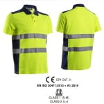 CG5OKI160_Tricou de lucru Hi-Viz, tip Polo, cu maneca scurta, OKI, galben_bleumarin, anti UV, UPF 35+, Coverguard_1