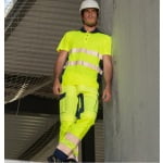 CG5OKI160_Tricou de lucru Hi-Viz, tip Polo, cu maneca scurta, OKI, galben_bleumarin, anti UV, UPF 35+, Coverguard_aplic1