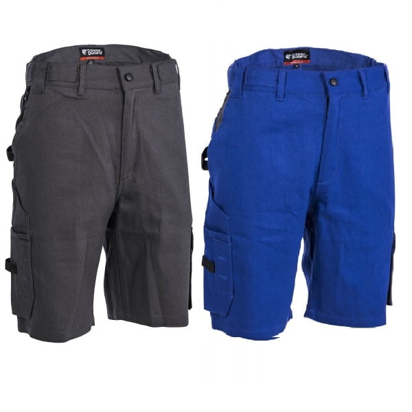 Pantaloni de lucru scurti, Commander, albastru royal, bumbac 260g/m², buzunare multiple, cusaturi intarite, Coverguard