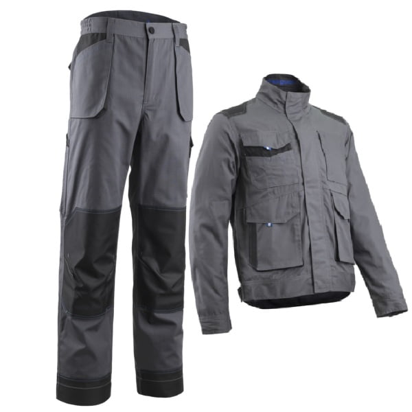 Pantaloni de lucru, talie, Escala, gri, material rezistent Ripstop, spate inaltat, genunchi preformati, tiv suplimetar 5cm, intarituri Oxford 600D, buzunare multiple