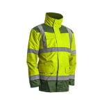 CG7KANG_Haina de lucru pentru iarna, multifunctionala, HI-VIZ, 4 in1, reflectorizanta, impermeabila, Kanata, galben_verde, cu maneci si gluga detasabile_fata