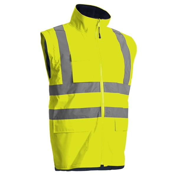 Haina de lucru pentru iarna, multifunctionala, HI-VIZ, 4 in 1, reflectorizanta, impermeabila, Kanata, galben/verde, cu maneci si gluga detasabile