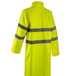 CG5KWC160_Pelerina lunga Hi-Viz, impermeabila, pentru ploaie si vant, Kawa, galben, cu benzi reflectorizante, lungime 120 cm, EN 20471:3, EN 343: 4.4_spate