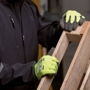 CG1LAFO_Manusi de protectie pentru iarna Hi-VIZ, EUROWINTER L20, galben-negru, imersie dubla in latex, impermeabile, flexibile, captusite, aderente in mediu umed_uscat_aplicatie1