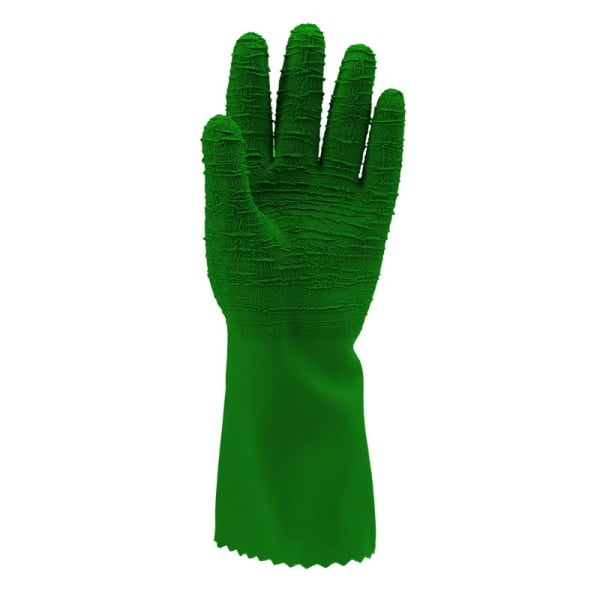 Manusi de protectie din latex, verde, EUROSTRONG 3815, 32 cm, imersate suplimentar pe palma pentru aderenta mai buna, Coverguard