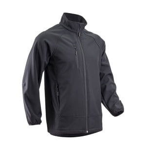 CG5SOB010_Jachetă Softshell captusita pentru barbati Soba, neagra, impotriva umezelii frigului si vantului_fata2