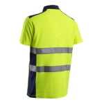 CG5OKI160_Tricou de lucru Hi-Viz, tip Polo, cu maneca scurta, OKI, galben_bleumarin, anti UV, UPF 35+, Coverguard_spate