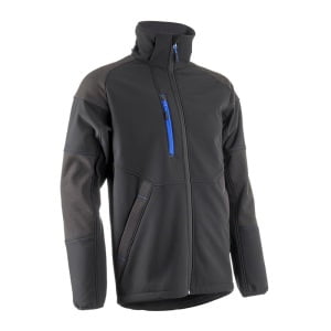 CG5YKY010_Jacheta Softshell YUKI II, neagra, exterior TPU si Fleece la interior, Impermeabilitate 8000 mm, Respirabilitate 3000 g_m2_24H, intarituri Ristop, buzunare de ventilatie_fata