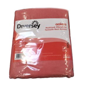 Laveta microfibra pentru baie - Diversey 35 x 38 cm, 25 lavete/set - rosu