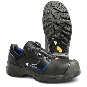 Pantofi din piele acoperită cu pu, material textil,  încălţăminte de protecţie bombeu compozit jalas heavy duty 1338, protecție s3,src,ci,hro,hi, mărimi 35 – 48, culoare negru,albastru