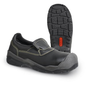 Mocasini din piele acoperită cu pu,  încălţăminte de protecţie bombeu aluminiu jalas gran premio 1550 low, protecție s2,src,hro,ci, mărimi 36 – 48, culoare negru