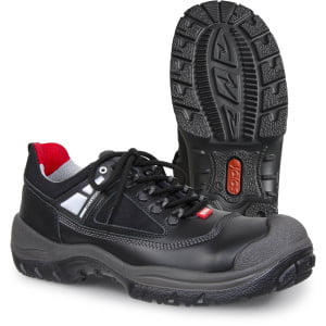 Pantofi din piele naturală, material textil,  încălţăminte de protecţie bombeu aluminiu jalas drylock 3308, protecție s3,hro,wr,srb, mărimi 36 – 47, culoare negru,gri,roşu