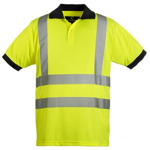 CG70270_Tricou de lucru YARD, Hi-Viz, Clasa 2, cu maneca scurta, galben_albastru inchis, tip Polo, 100% poliester, Coverguard