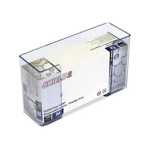 Dispenser SHIELD,  pentru o cutie de manusi,  transparent, PVC, montabil pe perete