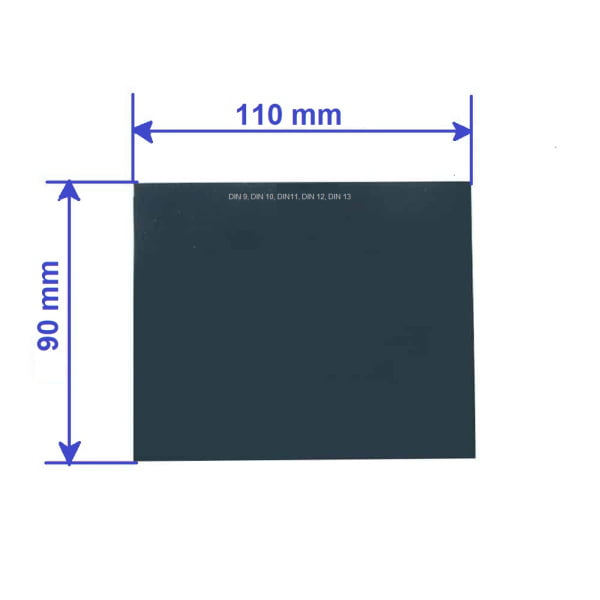 Sticla/Geam pentru masca de sudura 90 x 110 mm, negre, grad filtrare/intunecare DIN 9, DIN 10, DIN 11, DIN 12, DIN 13