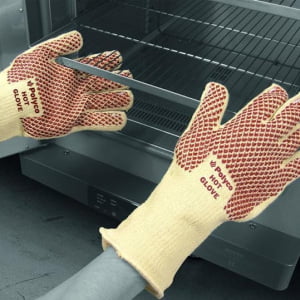 Manusi antitermice Hot Glove® scurte, 34 cm, din bumbac, protectie termica pana la 250ºC, pentru cuptor, obiecte fierbinti din bucatarie