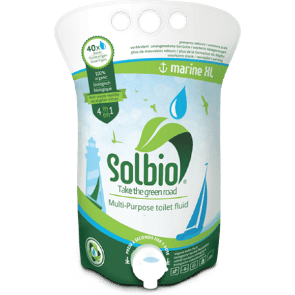 Solutie ecologica 4 in 1, SOLBIO,   pentru toalete portabile, 1,6 litri, 40 doze