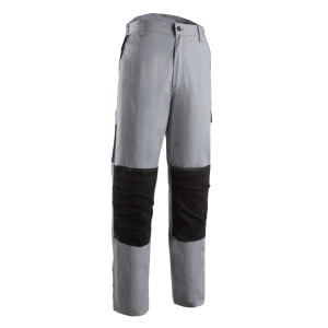 5CHP250_Pantalon de lucru, talie, CHONCO, gri, intaritura pe genunchi, cusaturi triple, buzunare multiple_fata