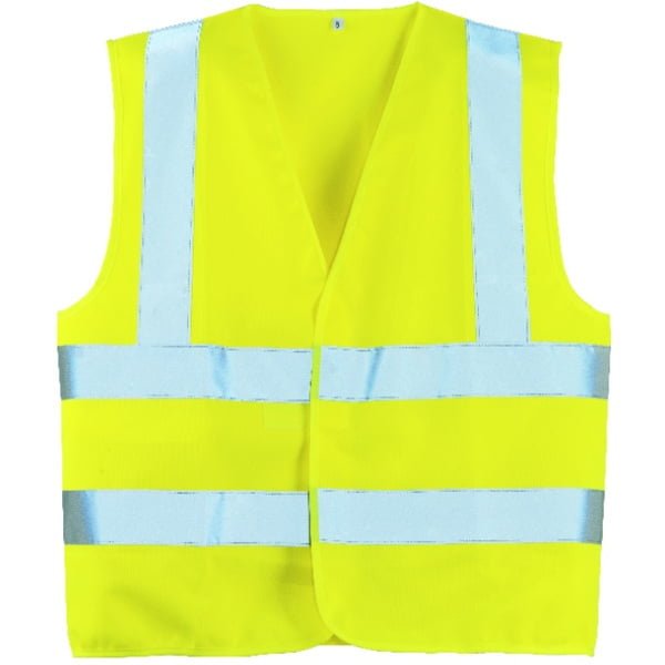 Vesta Hi-Viz, reflectorizanta Yard, galben neon, diferite marimi, ajustabila in lateral, benzi reflectorizante orizontale si verticale