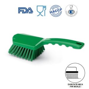 IGEAX_1007GS_Perie de mana cu maner scurt, duritate usoara, verde, rezistenta la 121°C, autoclavare pentru industria alimentara, certificare HACCP, FDA