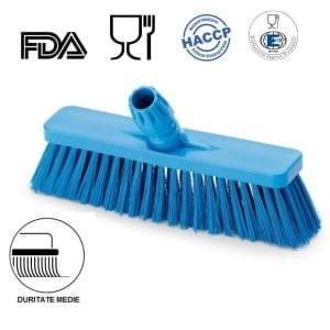 IGX1038BM_Matura inclinata, duritate medie, albastra, 30 cm, cu peri medii IGEAX 1038, termorezistenta, pentru industria alimentara, certificata HACCP, FDA