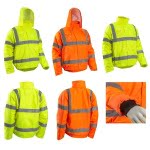 CG5SOU160_CG5SOU170_Geaca de iarna impermeabila, Soukou Fluo, Galben & Portocaliu, Hi-Viz, benzi reflectorizante