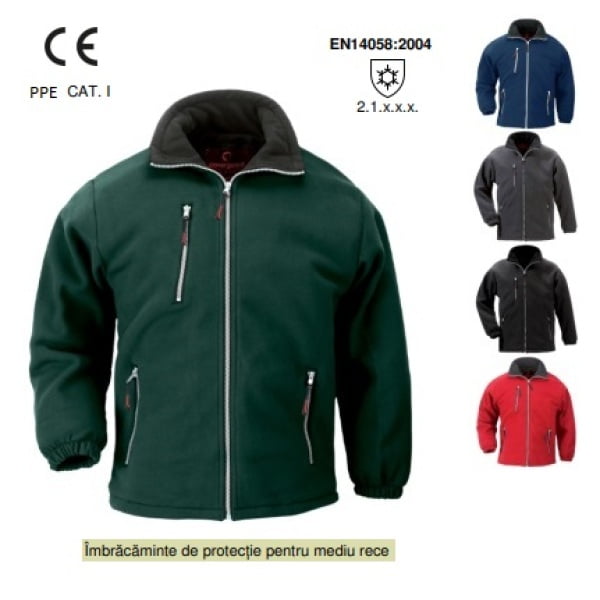 Bluza fleece Angara, micro-polar gros 450g/m2, cu fermoar, fara scamosare, certificat pentru temperaturi scazute