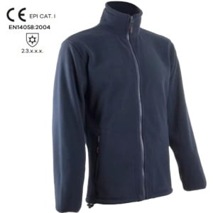 CG5VPOB_Pulover Polar, fleece, gri, cu fermoar si buzunare laterale, rezistenta termica si impotriva vantului