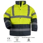 CG7ROAY_Geaca de iarna Hi-Viz, reflectorizanta ROADWAY, galbenalbastru inchis, impermeabila, protectie impotriva, umezelii frigului si vantului_1