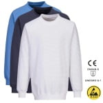 PWAS24_Tricou antistatic, ESD, cu maneca lunga, AS24, 96% bumbac, 4% fibra Carbon, certificat EN 1149 -5, IEC 61340-5-1