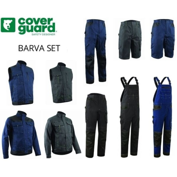 Pantaloni de lucru, talie BARVA , gri, tercot, 270g/ m², 60% bumbac, 40% poliester, cu intarituri Oxford 600 D, buzunare multiple