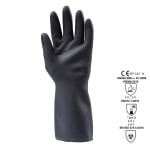 CG5309_Manusi de protectie impotriva chimicalelor si microorganismelor, EUROCHEM NE5310, din neopren, negru, lungime 31cm, Coverguard_palma