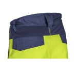 CG5HBA16_Pantaloni de lucru talie HIBANA, Hi-Viz, Clasa 2, galben_albastru inchis,insertii elastice, benzi reflectorizante_talie