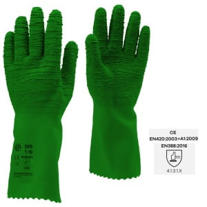 CGMO3815_Manusi de protectie din latex, verde, EUROSTRONG 3815, 32 cm, imersate suplimentar pe palma pentru aderenta mai buna, Coverguard_1