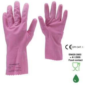 CGMO5020_Manusi de protectie din latex roz, EURODIP 5020, lungime 30 cm, grosime 0,4mm,captusite cu bumbac, certificat Food Contact_2