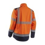 CG5KAS170_Haina HI-VIZ Softshell KAZAN, portocaliu-albastru inchis, impermeabila 3 000 mm, respirabila, cu dungi reflectorizante, inele pentru atasare geaca de iarna_spate