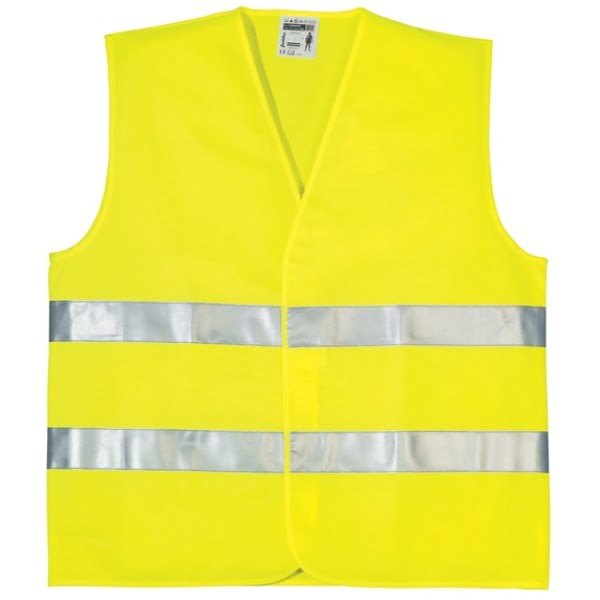 Vesta Hi-Viz galben Fluo, Oxford, cu 2 benzi reflectorizante orizontale de 5 cm, poliester, gama larga de marimi