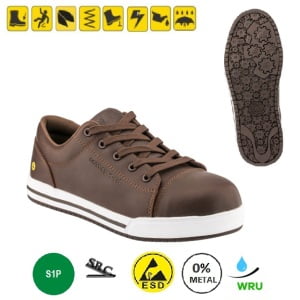 CG9BOUL70_Pantofi de protectie S1P, SRC, ESD, Boulder, model sport, maro, bombeu compozit, piele integrala impermeabila_1