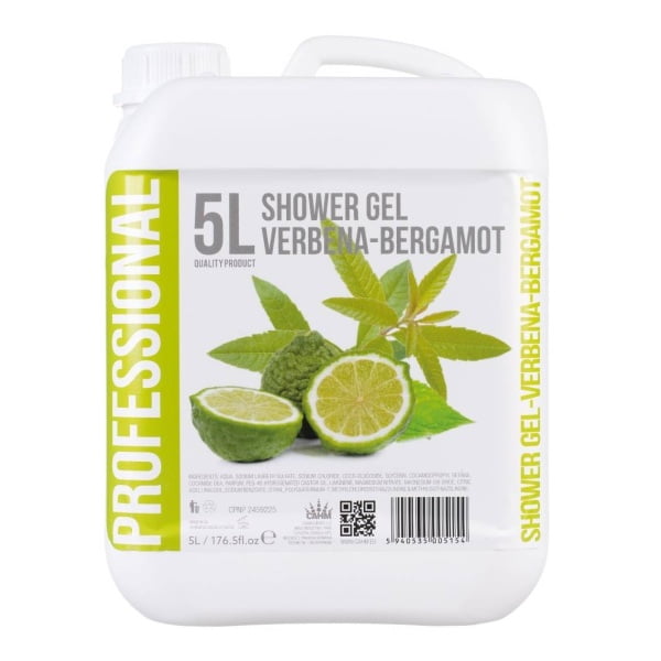 Gel de dus cu aroma de Verbina si Bergamota, 5 litri, cu ingrediente naturale, curata si catifeleaza pielea, PH neutru