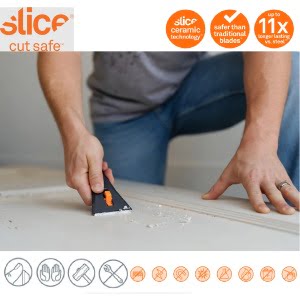 Razuitor cu lama ceramica, retractabila, Slice Manual Utility Scraper, nu zgarie si nu rugineste, indeparteaza murdaria dificila sau incrustata de pe geamuri si pardoseli