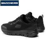 SK108019EC-BLK_Pantofi ocupationali OB, A, FO, SRC, ESD, pentru femei, SKECHERS ARCH FIT SR, usori si confortabili, cu brant pentru sustinerea arcadei talpii, Cooled Air_lateral_spate