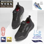 SK108019EC-BLK_Pantofi ocupationali OB, A, FO, SRC, ESD, pentru femei, SKECHERS ARCH FIT SR, usori si confortabili, cu brant pentru sustinerea arcadei talpii, Cooled Air_princ