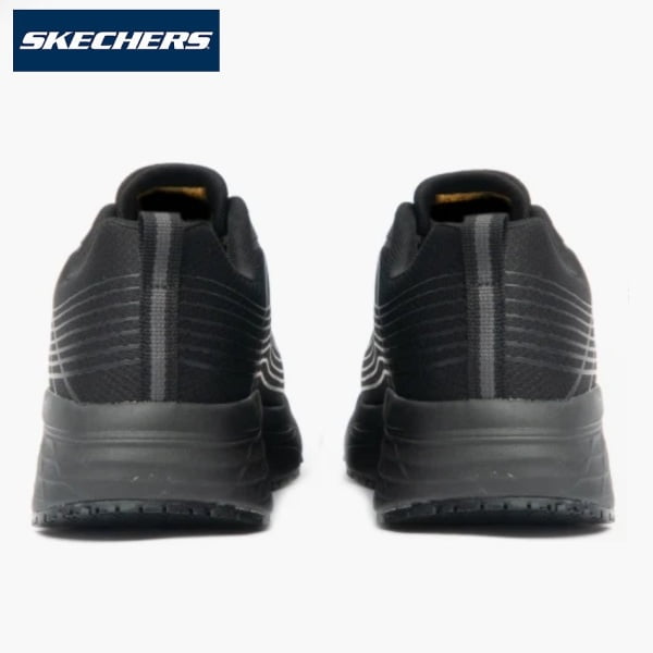 Pantofi ocupationali OB FO, SRC, pentru barbati, SKECHERS Max Cushioning ELITE SR - RYTAS, negri, Relaxed Fit - constructie lata, brant Cooled Air Memory Foam si talpa groasa, anti-alunecare