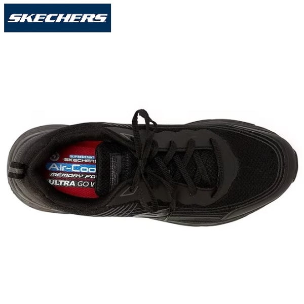 Pantofi ocupationali OB FO, SRC, pentru barbati, SKECHERS Max Cushioning ELITE SR - RYTAS, negri, Relaxed Fit - constructie lata, brant Cooled Air Memory Foam si talpa groasa, anti-alunecare