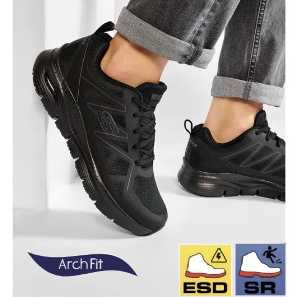 Pantofi ocupationali OB, A, FO, SRC, ESD, SKECHERS ARCH FIT SR, AXTELL, usori si confortabili, cu brant pentru sustinerea arcadei talpii, flexibili in miscare, ergonomici, model sport